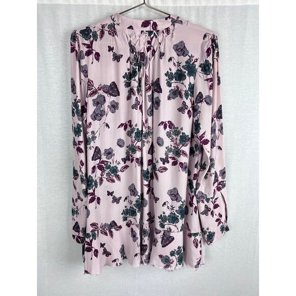 Free People Top Peddle Crepe So Fine Peasant Tunic Dark Floral Boho Feminine - Picture 3 of 8